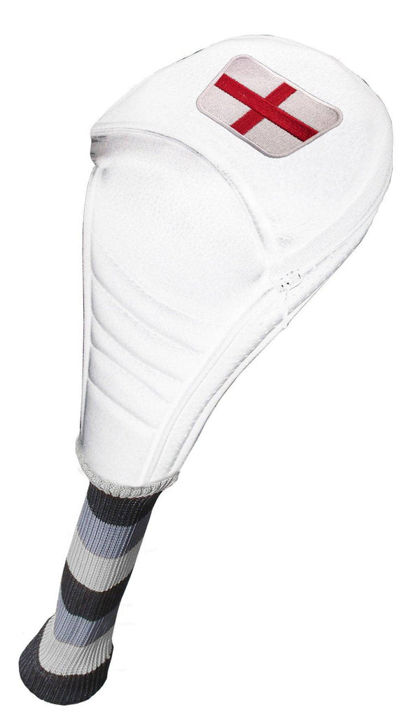 England Leatherette Golf Driver Headcover - White - Golf Gift