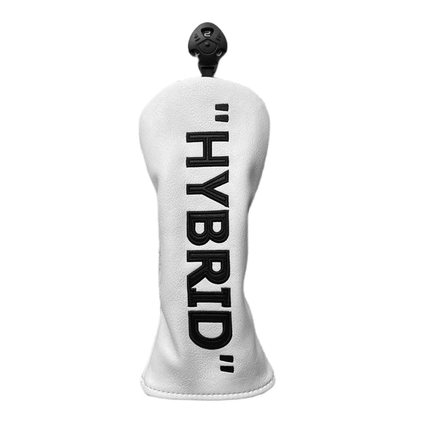 Golf Club Headcovers Rescue Hybrid Headcover Head Cover - Premium Leather Golf Headcovers for Hybrids White with Black Hybrid Cover Golf Gifts for Men Golfer (1pc Hybrid) - Golf Gift