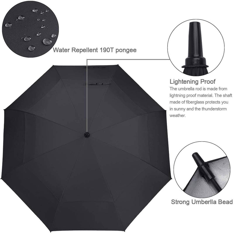 G4Free 54 Inch Extra Large Windproof Golf Umbrella, UV Protection, Automatic Opening, Double Canopy, Ventilated Sun Umbrella, Oversized Stick Umbrellas - Golf Gift