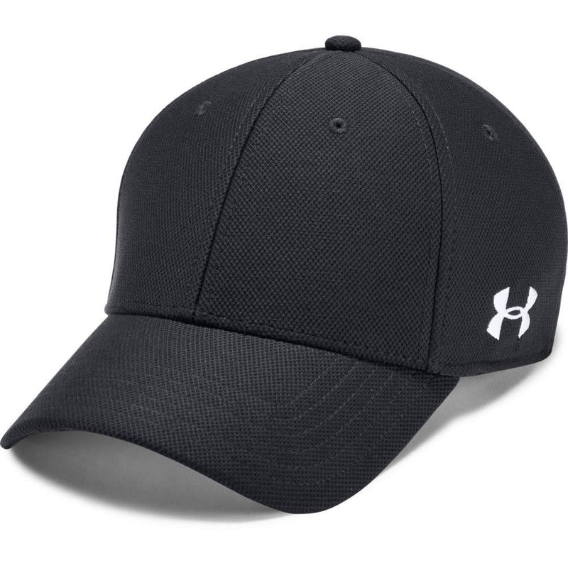 Under Armour Men's Blank Blitzing Men s Breathable Baseball Cap Adjustable with Embroidered Logo, Black White, M L UK - Golf Gift