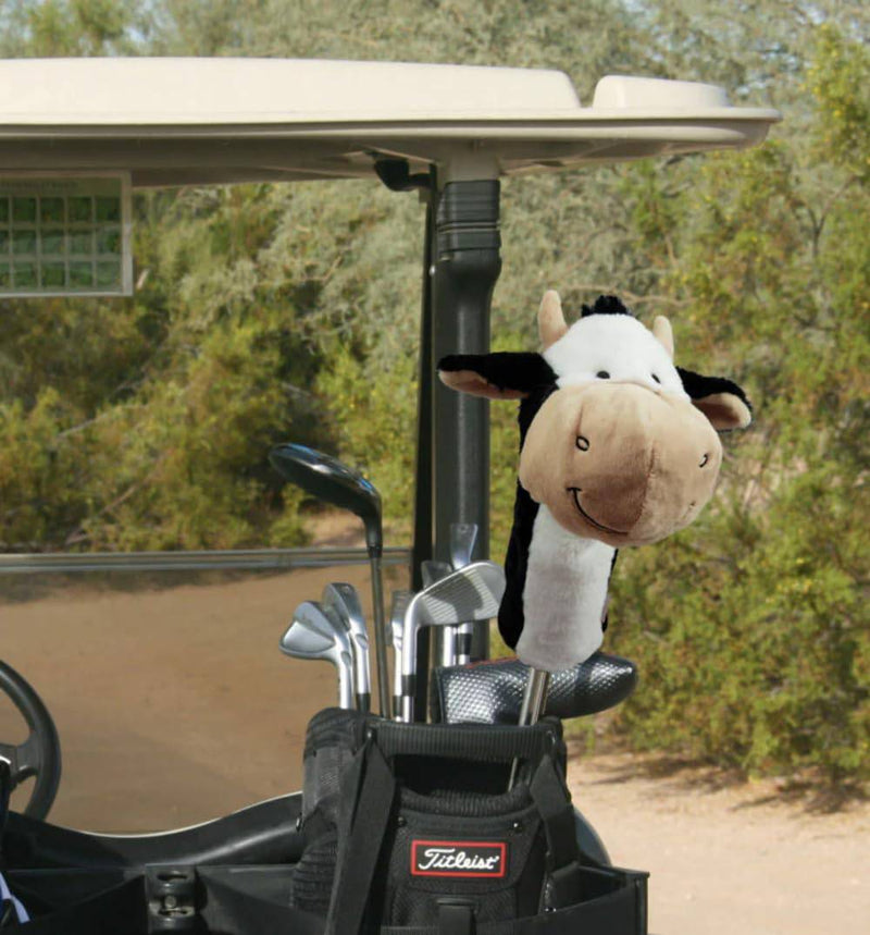 Daphne's Novelty Animal Golf Headcovers - Happy Cow Golf Driver Headcover, Black/White - Golf Gift