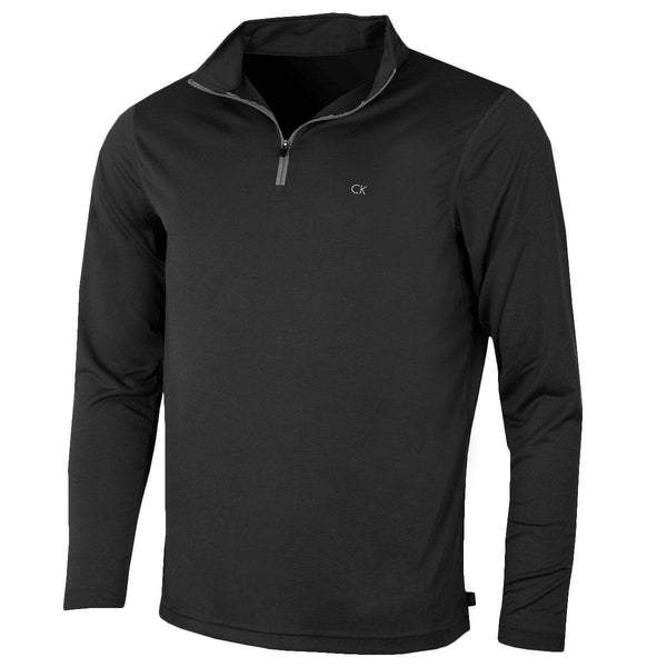 Calvin Klein Mens Harlem 1/4 Zip Pullover - Black - M - Golf Gift