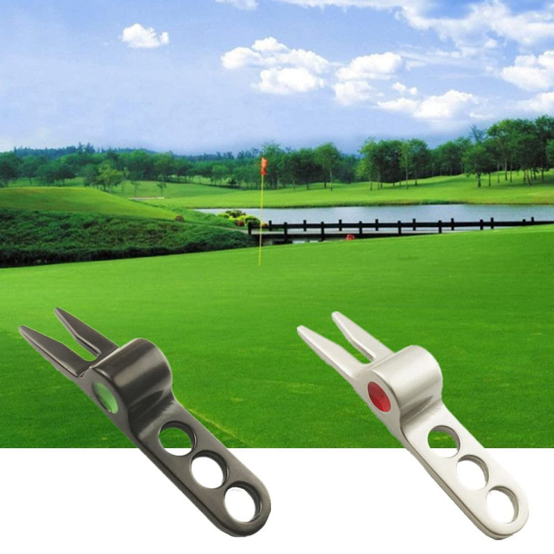 MBUYGYUO 2 Pcs Lightweight Golf Ball Markers Zinc Alloy Golf Divot Repair Tool Pitch Mark Repair Tool Golf Divot Tool for Golfer - Golf Gift