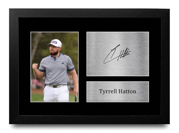 HWC Trading FR A4 Tyrrell Hatton Gifts Printed Signed Autograph Picture for Golf Memorabilia Fans - A4 Framed - Golf Gift