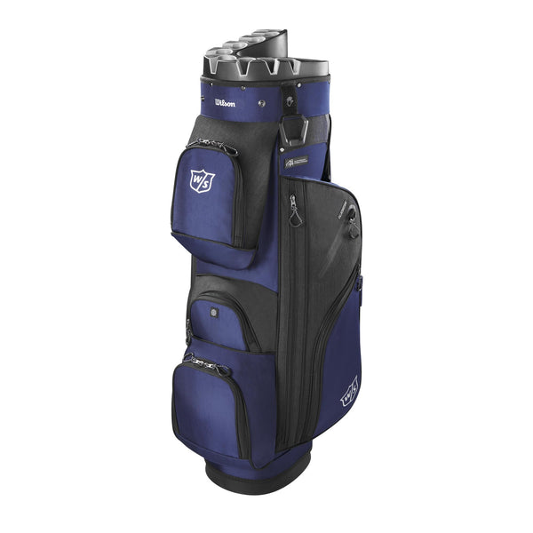 Wilson Staff Golf Bag, I Lock 3 Cart Bag, Trolley Bag, 14 Compartments for Various Golf Clubs, Navy Blue/Black - Golf Gift