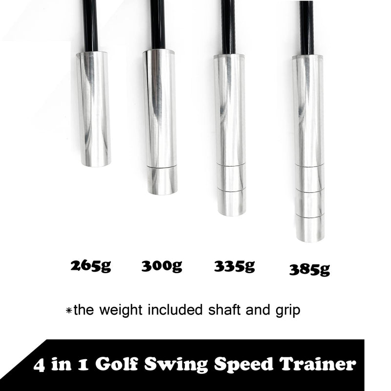 HH-GOLF 4 in 1 Adjustable Club Weights Golf Swing Speed Trainer, Overspeed Golf Speed Stick, Golf Training Aid for Distance, Tempo, Warmup - Golf Gift