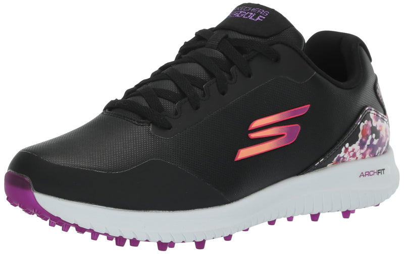 Skechers Women's Go Golf Max Arch Fit Spikeless Golf Shoe Trainers, Black Floral Pattern Waterproof, 6 UK - Golf Gift