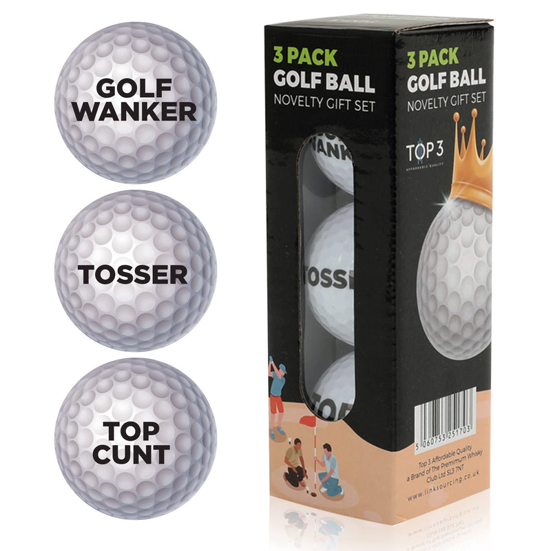 Top 3 Rude Golf Balls For Men – Pack Of 3 Novelty Golf Balls – Golf Balls For Bad Players – Funny Golf Gift For Golf Enthusiasts – Unique Idea – Solid Construction – Long Distance Flight - Golf Gift