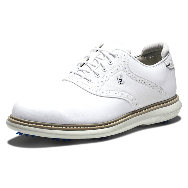 FootJoy Men's FJ Traditions Golf Shoes, White, 9 UK - Golf Gift