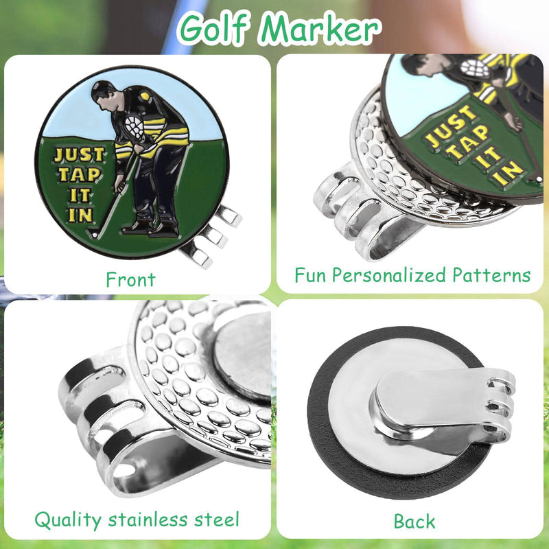 OUZHOU Happy-Gilmore Golf Accessories, 3pcs Golf Ball Marker with Magnetic Hat Clip For Golf Gloves Hats Bags Caps Visor Belt Pocket Lot,Fathers Day Birthday Gift - Golf Gift