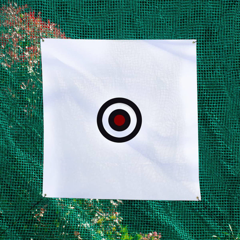 Golf Practice Cage 10ft 3m & 5 Hole Target Sheet Driving Range High Impact 25mm Mesh Hitting Swing Training Equipment Outdoor Freestanding Steel Frame Bullseye Target Artificial Grass Mat & 6cm Tee - Golf Gift