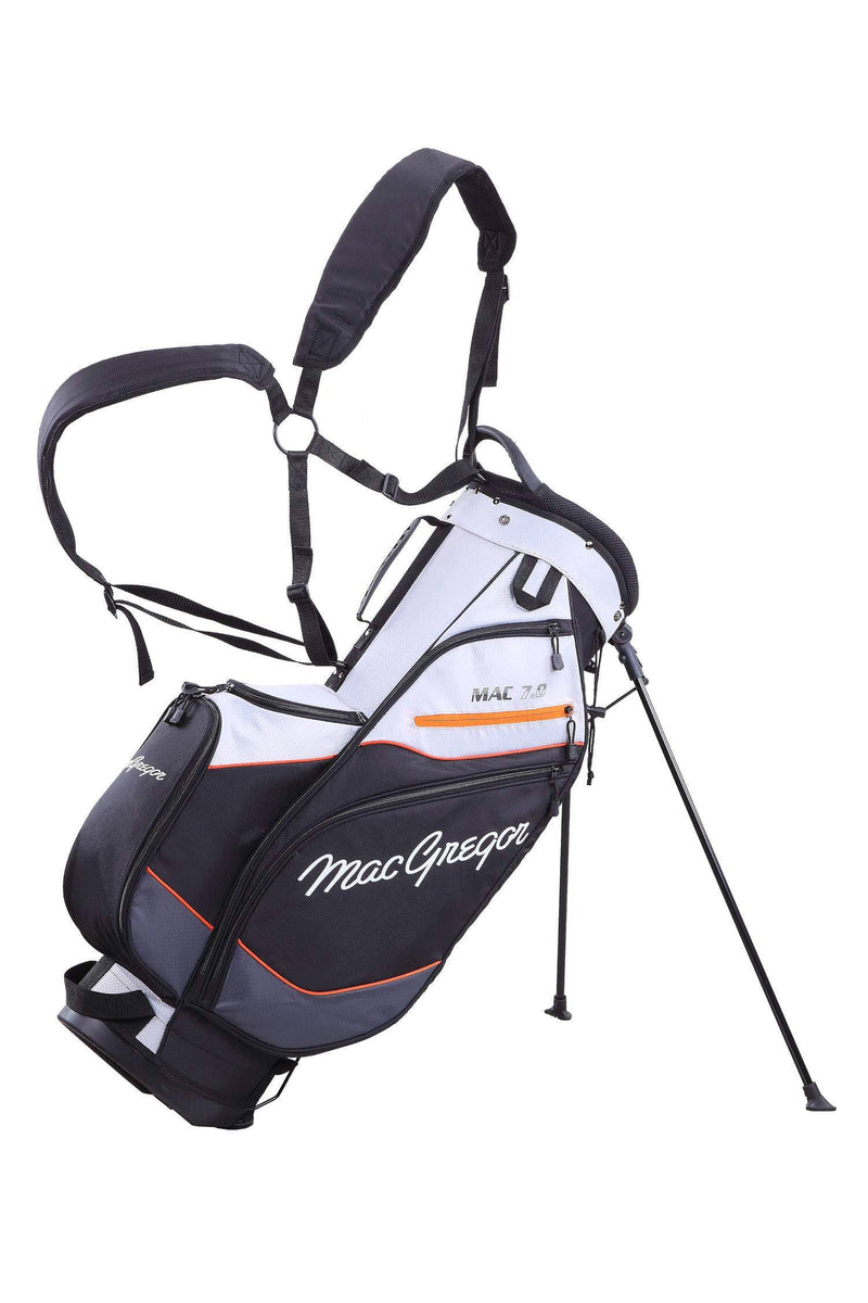 MacGregor Golf MACTEC 7.0 Golf Club Stand Bag, 9.5", Silver/Black/Orange - Golf Gift