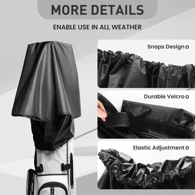 Golf Bag Cover Rain Hood Waterproof Value Pack, Black Rain Cape for Golf Bags fit Almost All Tourbags Golfbags or Carry Cart for Mens Women Golfers (Black) - Golf Gift