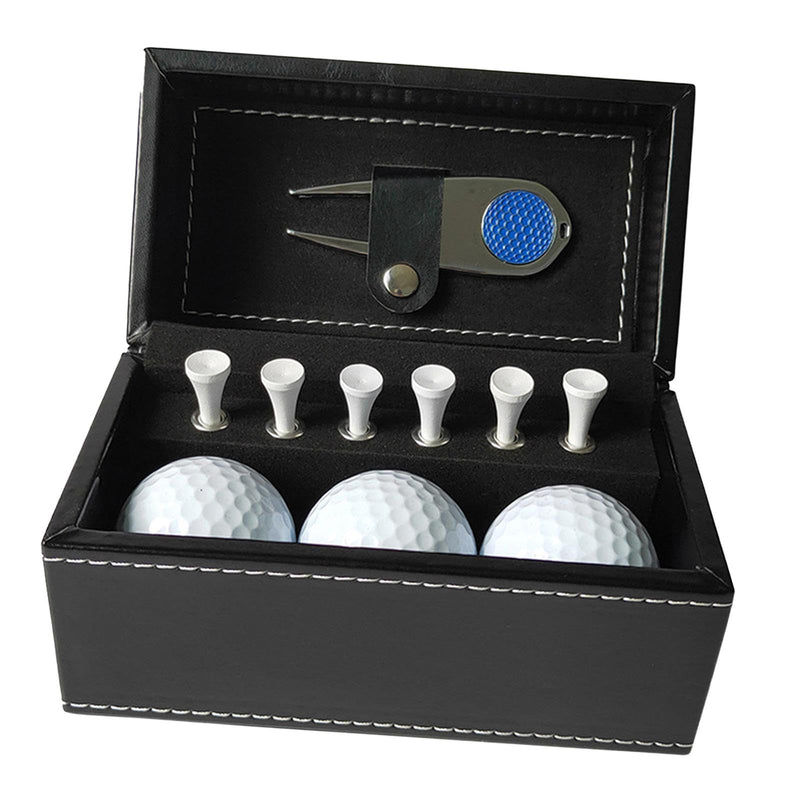 harayaa Golf Ball and Tee Gift Set 6 Golf Tees with PU Case Golf Accessories Set Golf Gift for Men 3Pcs Golf Balls for Him Green Dad, Blue Divot Tool - Golf Gift