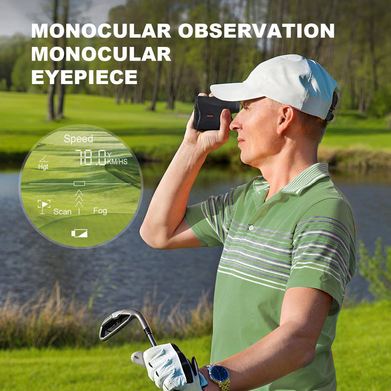 Golf Range Finder, 500 Yards & 4X Magnification Hunting Range Finder, Ranging Speed Measurement Flag Pole Locking Fog Mode, Clear Lenses, Optical Measurement, Golf Accessories - Golf Gift