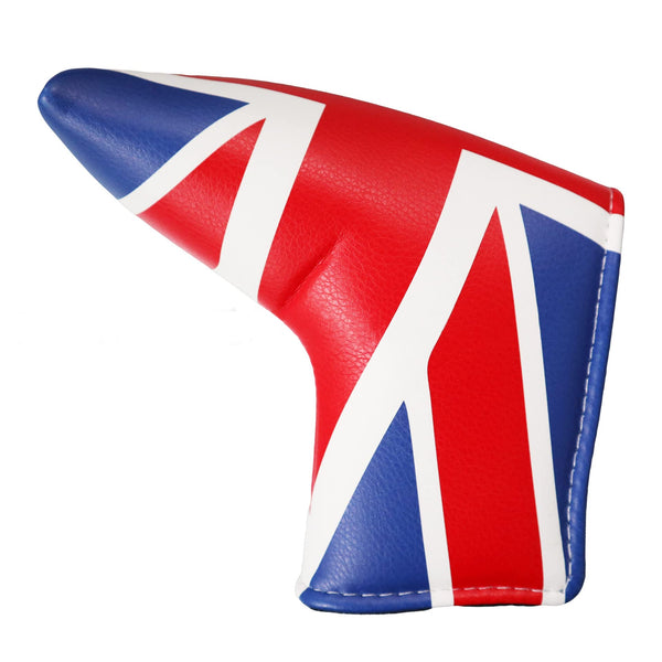 UK Flag Pattern Golf Putter Head Cover, Waterproof and Durable Leather, Thick Plush Velcro Closure, Fits Blade Putters Cute and Soft - Golf Gift