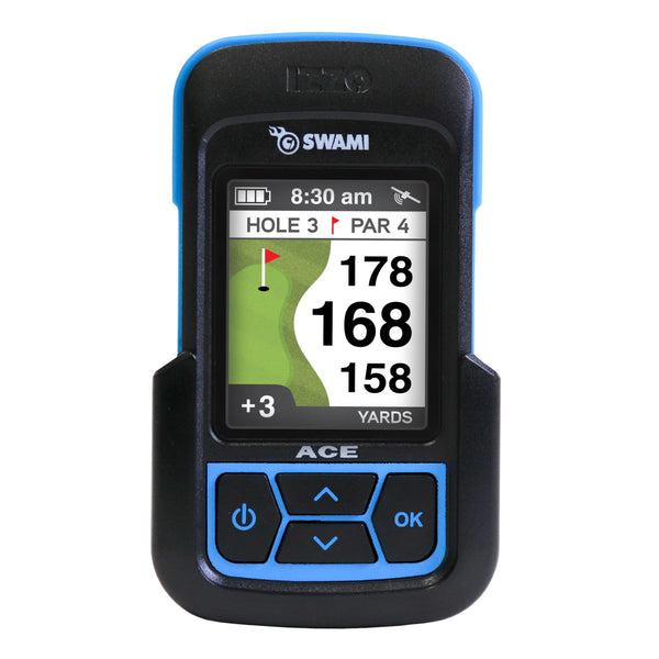 Izzo Golf Swami Ace Handheld Golf GPS Rangefinder - Blue - Golf Gift