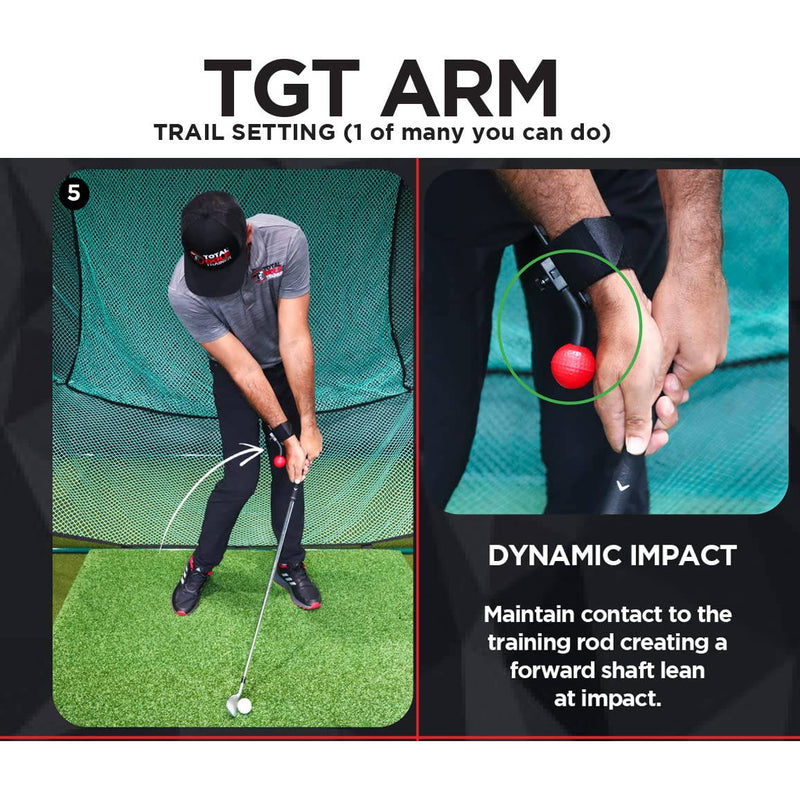 TOTAL GOLF TRAINER ARM Aid - To Improve Chipping, Pitching & Full Swing - Lead & Trail Hand/Wrist/Arm Movement To Control Club Face - Straight Lead Arm - Width In Trail Arm - Wrist Hinge & Create Lag - Golf Gift