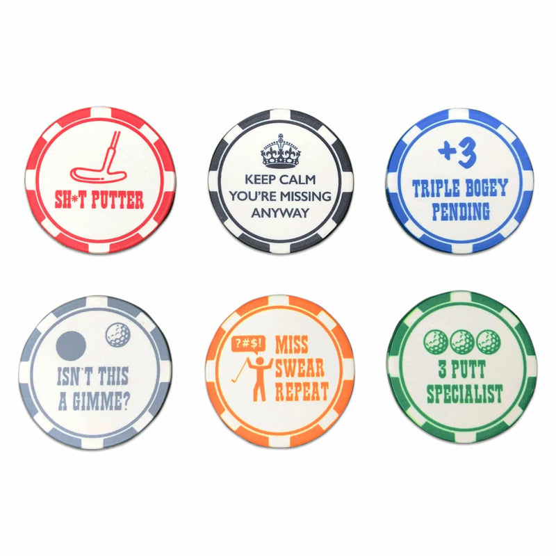 HORRIBLE BALLS Funny Golf Ball Marker Set Poker Chip Edition - Great Novelty Golf Gift For A Bad Putter - Golf Gift