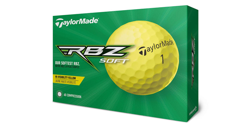 TaylorMade RBZ Soft Dozen Golf Balls, Yellow 2022 - Golf Gift