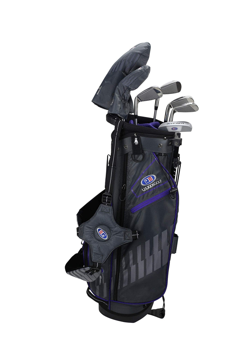 U.S. Kids Golf Club Set Ultralight 2020, 100-168 cm Player Height, 3-13 Years, 5 Clubs - 54 inches/ 137-145 cm, Purple/Grey, Right - Golf Gift