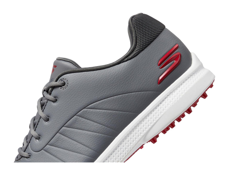 Skechers Men's Tempo Golf Shoe Without Spikes, Waterproof, Lightweight Sneaker, Grey red, 9 UK - Golf Gift