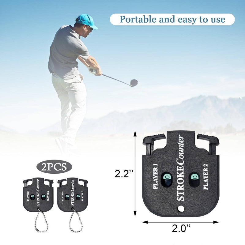 Desenda 2pcs Golf Score Indicator 2 Player Stroke Counter Clicker Portable Golf Handy Count Shot for Different Kinds of Competitions and Games - Golf Gift