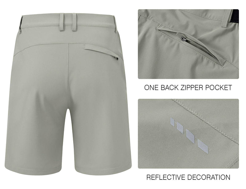 Rdruko Men's Golf Shorts Stretch Dry Fit 9" Lightweight Casual Dress Athletic Shorts with Pockets, Light Gray, 38 - Golf Gift