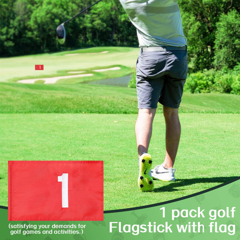 Golf Flag Poles for Putting Green, Golf Flagstick 6 FT for Yard, Golf Pin Flag for Driving Range, 1 Pack - Golf Gift