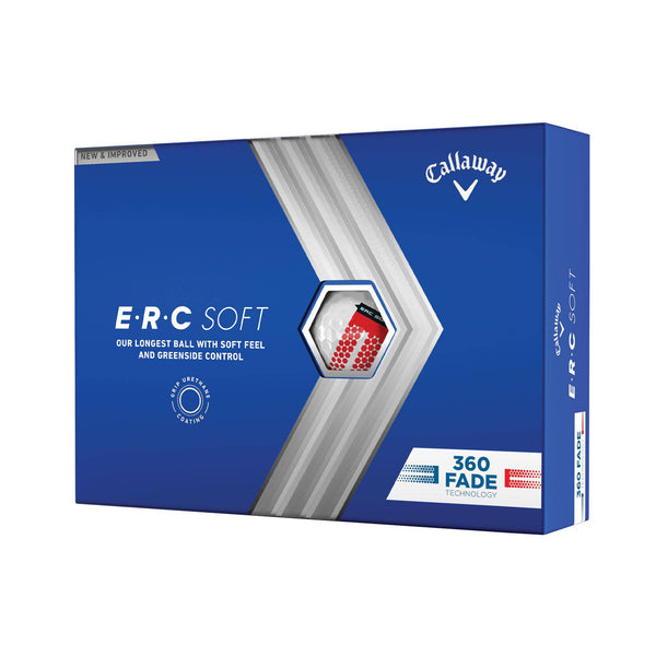 Callaway Golf ERC Soft FADE Golf Ball 2023, White + Alignment Aid - Golf Gift