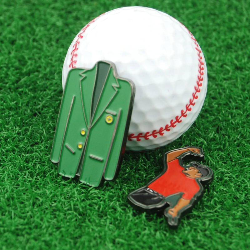 QAUUCP Golf Ball Mark Alloy Multicolor Tiger Green Jacket Marker Mark Golf Ball Position Green Golf Hat Clip Golf Accessories Golf Ball Marker Hat Clip(Green Black) - Golf Gift