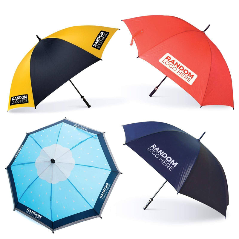 Oakthrift 4 Pack Golf Umbrellas | Premium 60 Inch Large Storm Proof With Random Logo - Golf Gift