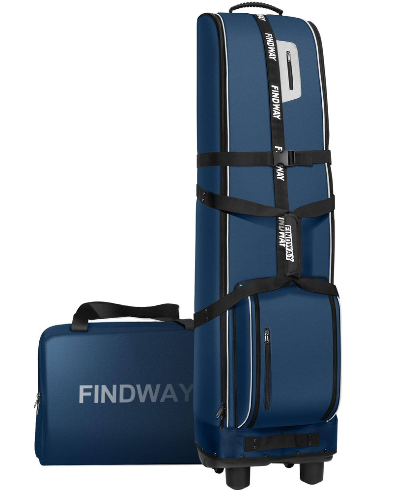 Findway Golf Travel Bag with Wheels [Upgraded], 1680D Heavy Duty Oxford Wear-Resistant Waterproof Travel Golf Bag Case with [Extra Removable Pad], Premium Golf Flight Bag to Protect Clubs for Airline - Golf Gift