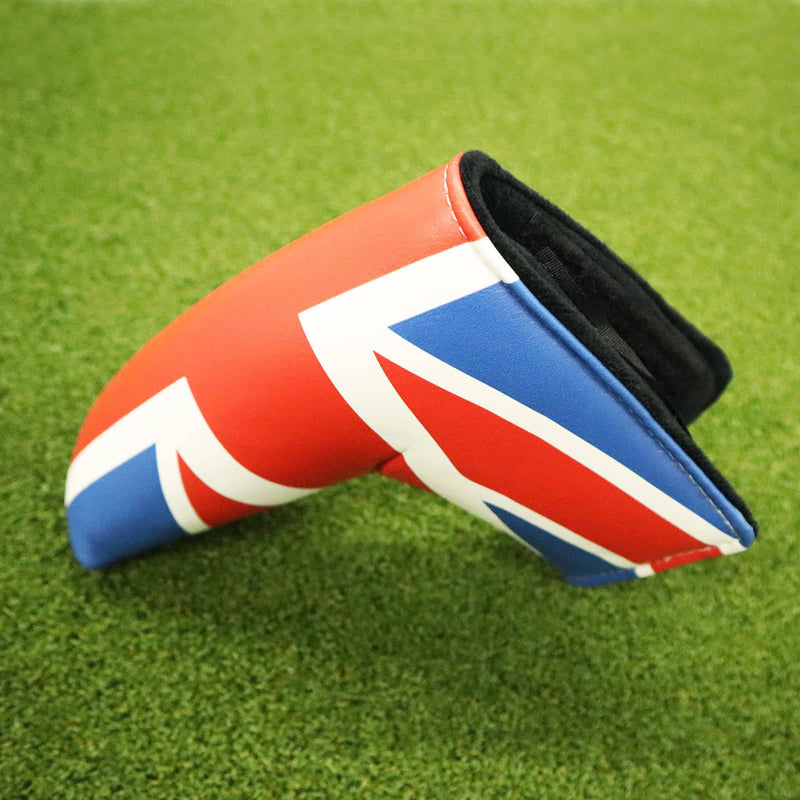 Golf Blade Putter Cover Mallet PU Leather for Golf Putter Club Protector fits All Putters Portable and Durable Color Black White Blue Red Pattern (UK Flag Pattern) - Golf Gift