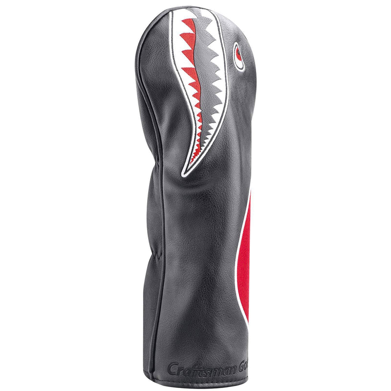 Craftsmann Golf Shark Flying Tiger Black and Red Driver Headcover Fits up to 460cc (For Driver) - Golf Gift