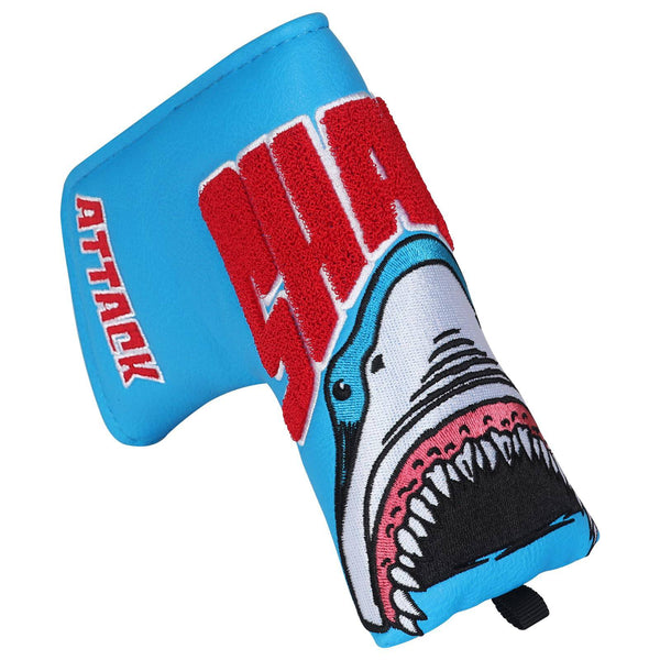 Golf Putter Blade Club Head Cover Pingtype Magnetic Blue PU Leather Towel Embroidery Process Shark Embroidery - Golf Gift