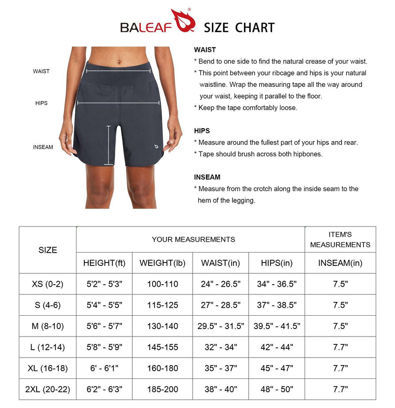 BALEAF Women's Running Shorts 2 in 1 High Waisted Gym Shorts Quick Dry with Back Zipper Pockets for Yoga Workout Black XL - Golf Gift