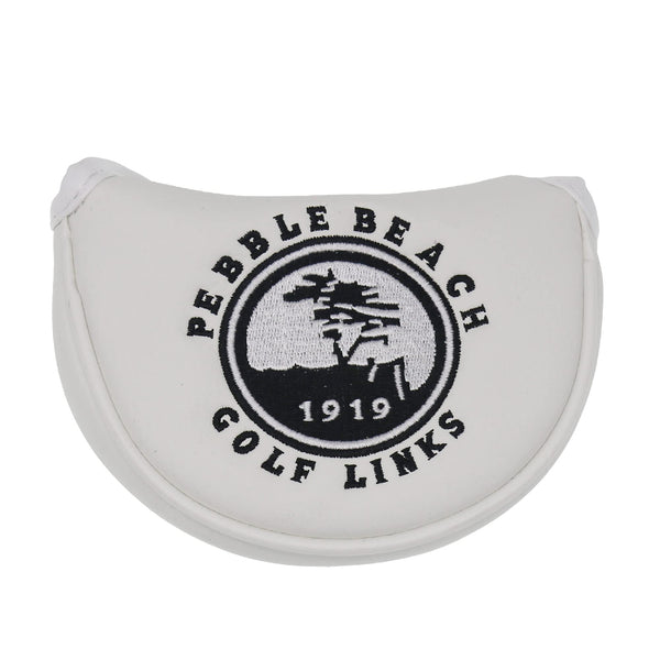 Pebble Beach Magnetic Closure Golf Small Mallet Shaped Putter Cover for Scotty Cameron (White) - Golf Gift