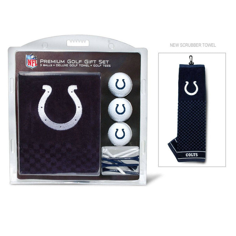 TEAM GOLF NFL Indianapolis Colts Gift Set: Embroidered Golf Towel, 3 Golf Balls, and 14 Golf Tees 2-3/4" Regulation, Tri-Fold Towel 16" x 22" & 100% Cotton - Golf Gift