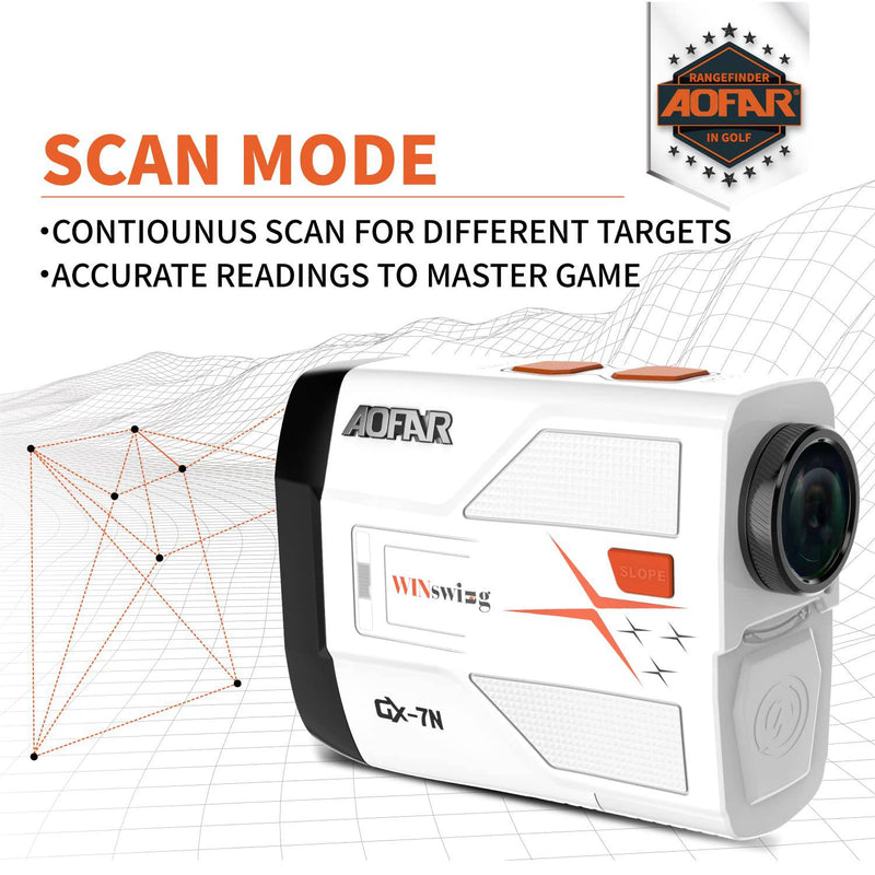 AOFAR GX-7N Golf Rangefinder with Continuous Scan, 800 Yards,Slope Switch Button with Indicator, Flag-Lock with Pulse and Scan for Closer Target, High-Precision, Waterproof for Tournament - Golf Gift