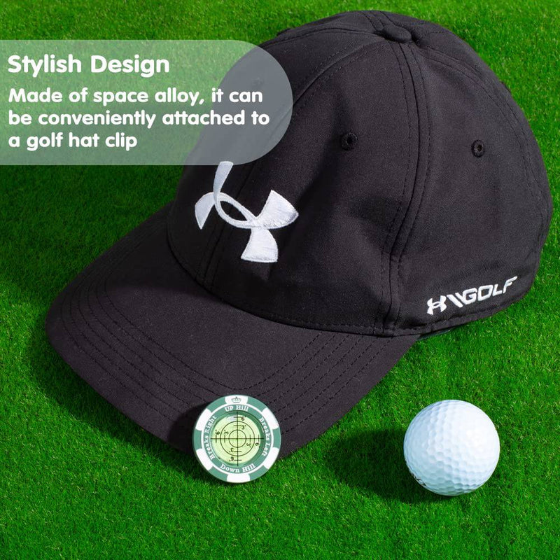 SlopeMaster ProGreen Reader - Golf Hat Clip Ball Marker with High Precision Green Reading Aid Golf Accessories for Men Women(Green) - Golf Gift