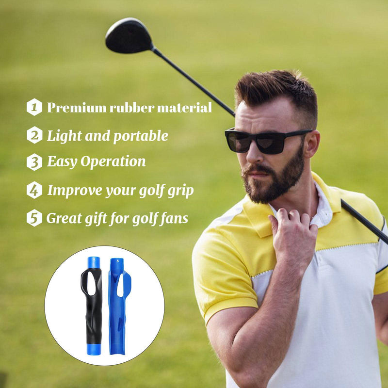 DALAETUS 2 Pcs Golf Grip Training Aids, Golf Swing Trainer Grip, Arm Band Swing Posture Correction Practice Alignment Golf Assistant for Golf Beginner Men Women Kids(Blue&Grey) - Golf Gift