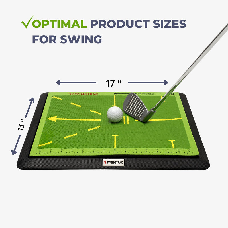 SWINGTRAC Replaceable Golf Training Mat w/Swing Tracker - Outdoor/Indoor Practice Trainer for Driving - Pro Grip Golf Hitting Mats for Improved Swing Accuracy and Distance (Sequin Fabric Pro) - Golf Gift