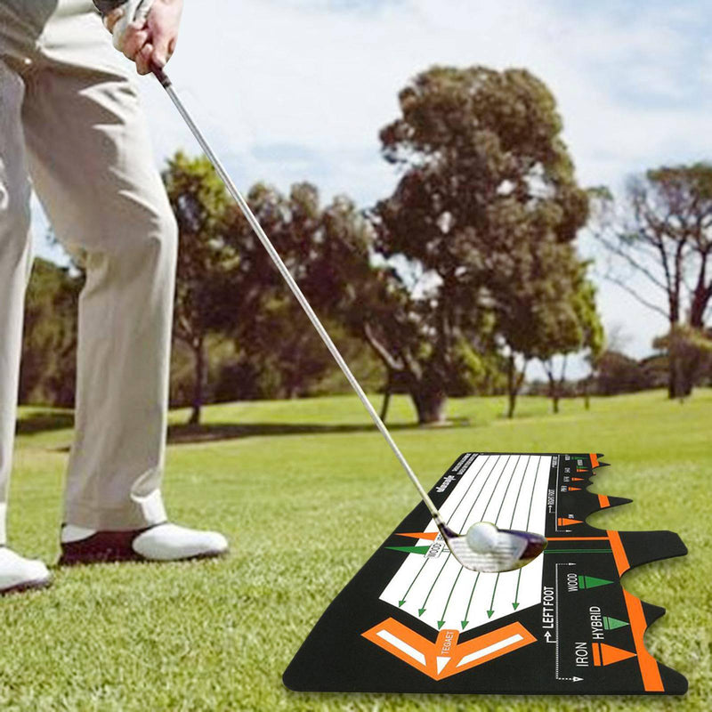 chiwanji Golf Practice Swing Mat, Golf Swing Trainer Beginner Position Assist Pads Golf Training Aid Pad for Indoor Outdoor Golf Club Equipment - Golf Gift