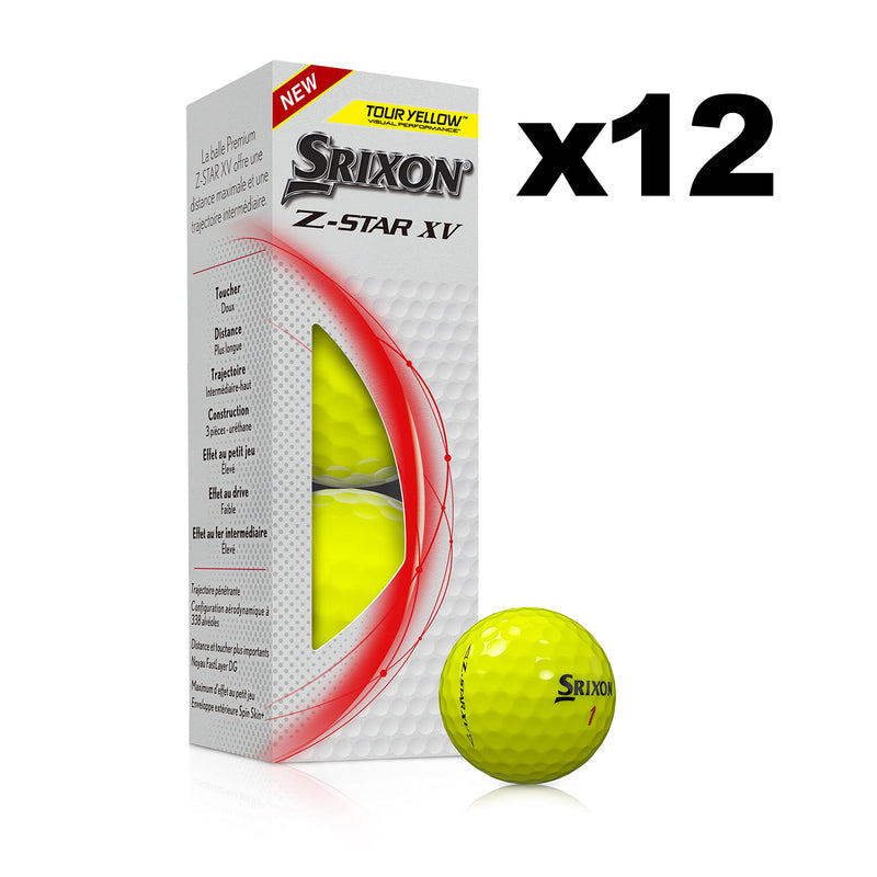 Srixon Z Star XV 8 - Dozen Premium Golf Balls - Tour Level - Performance - Urethane - 4 pieces - Premium Golf Accessories and Golf Gifts - Golf Gift