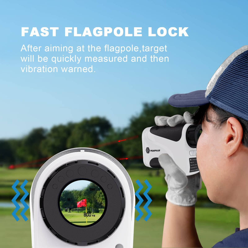 PeakPulse 6s Rangefinder Golf 600 Yards Rangefinder with Flag-Lock, 6X magnification, Vibration On/Off, Distance Measurement, Meter Size Switching, Perfect for playing game and Golfer Gift. - Golf Gift