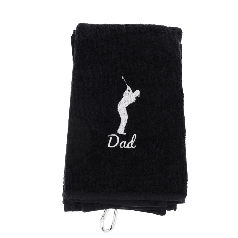 Always Looking Good Golf Towel for Dad Black Luxury Velour 50cm x 40cm Custom Embroidered Golf Towel with Carabiner Clip Gift- Golf Gifts for Dad - Golf Gift