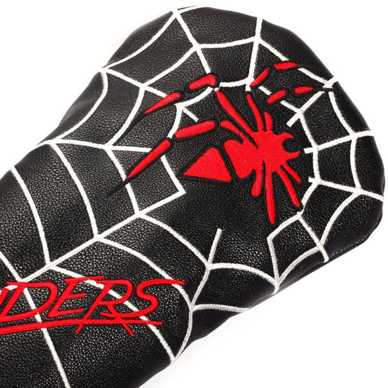 Spider Golf Club Head Covers for Driver Cover Fairway Cover Hybrid Cover PU Leather Headcover (Black Driver Cover) - Golf Gift