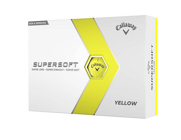 Callaway Golf Supersoft Golf Ball 2023 Yellow Hybrid, One Dozen - Golf Gift