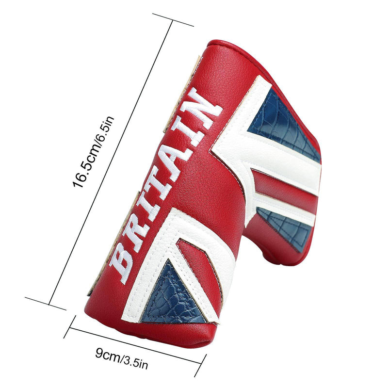 Big Teeth Golf Blade Putter Head Cover UK Flag Pattern Golf Club Protector Magnetic Closure Fit for Scotty Cameron Taylormade Odyssey - Golf Gift